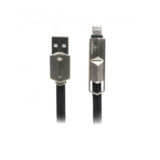 Кабель USB 2.0 Micro - 1.0 Cablexpert CCPB-ML-USB-05BK Lightning/Micro USB, 1.0 м, премиум, плоский, 2.4А, блистер