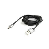 Кабель USB 2.0 Type-C - 1.8 м Cablexpert CCB-mUSB2B-AMCM-6, с оплеткой и металлическими разъемами,черный