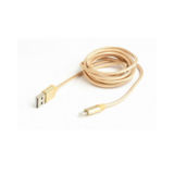 Кабель USB 2.0 Lightning - 1.8 м Cablexpert CCB-mUSB2B-AMLM-6-G, USB2.0, A-папа/Lightning, для iPhone5, с оплеткой и металлическими разъемами, золото