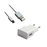 Зарядное устр-во USB 220В Grand-X 5V 2.1A (CH-03UMW) БЕЛЫЙ,с защитой от перегрузки + cable Micro USB