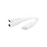 Перехідник Cablexpert CCA-UC3.5F-02-W Type-C - стерео-аудіо 3.5 mm + живлення
