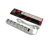 Мережевий фільтр 1,8 м FrimeCom (FC-B4006W) 6 розеток, Сірий