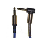 Звуковой кабель PRO-AUDIO, AUX, 3.5мм/3.5мм, 1м, PREMIUM качество, синий, ОЕМ