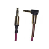 Звуковой кабель PRO-AUDIO, AUX, 3.5мм/3.5мм, 1м, PREMIUM качество, розовый, ОЕМ