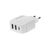 Зарядний пристрій USB 220В Colorway 2USB + Type-C 3.4A білий (CW-CHS005-WT)