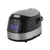 Мультиварка Philips HD4737/03, 980Вт, 5л, дисплей, керамическая чаша, 19 программ, жарка, йогурт, функции: отсрочка старта, поддержка температуры, мультиповар, 3D нагрев, черный/серебристый