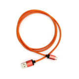 Кабель USB 2.0 Micro - 1.0 м premium, 5V/2.1А, алюминиевые коннектора, оплетка Red+Gold