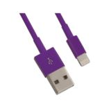 Кабель USB 2.0 Micro - 1.0 м premium, 5V/2.1А, алюминиевые коннектора, оплетка Purple+Gold
