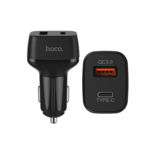 Автомобильное зарядное Hoco Z15 QC3.0 (1USB+1 Type-C 4.8A) black