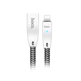 Кабель USB 2.0 Lightning - 1.0 м Hoco U11 Zinc Alloy reflective knitted Lightning black