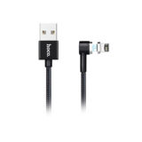 Кабель USB 2.0 Lightning - 1.0 м Hoco U20 L shape magnetic adsorption Lightning black