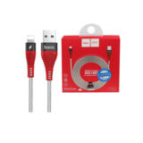 Кабель USB 2.0 Type-C - 1.2 м Hoco U32 Unswerving steel braided Type-C black-red