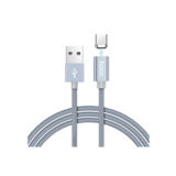 Кабель USB 2.0 Type-C - 1.0 м Hoco U40A magnetic adsorption charged Type-C metal gray
