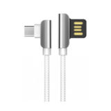 Кабель USB 2.0 Micro - 1.2 м Hoco U42 exquisite steel charged MicroUSB white