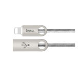 Кабель USB 2.0 Lightning - 1.0 м Hoco U8 Zinc alloy metal Lightning silver