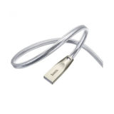Кабель USB 2.0 Type-C - 2 м Hoco U9 Zinc Alloy Jelly knitted 2M Type-C silver