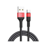 Кабель USB 2.0 Micro - 1 м Hoco X26 Soarer charged microUSB black-red
