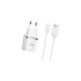 Зарядний пристрій USB 220В Hoco C11 с Lightning USB (1USB, 1А) white