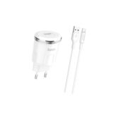 Зарядний пристрій USB 220В Hoco C37A Thunder c Micro (EU) (1USB, 2.4A) white