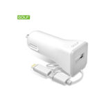 Автомобильное зарядное Golf GF-C3 c кабелем 2 in 1 (1USB,2.1А) white