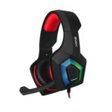 Наушники игровые SVEN AP-U880MV black-red наушники с микрофоном (кожаные),джек 2*3,5мм и USB (LED)