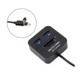 Хаб USB/MicroUSB OTG Lapara Combo 2 порта USB 2.0 + кард-ридер SD(HC)/MicroSD черный