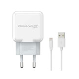 Зарядное устр-во USB 220В Grand-X 5V 2,1A (CH03LTW) White c защитой от перегрузки + cable USB-Lightning