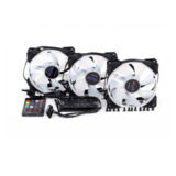 Вентилятор 120 mm (х3 шт) Frime Iris Space KIT (18LED), RGB LED (18 шт.), 120x120x25mm, (3 вентилятора, 1 контроллер, 1 пульт управления)