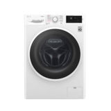 Стиральная машина фронтальная LG F2J6WS0W, 1200 об/мин, 6.5кг, дисплей, инверторный прямой привод, технология добавления белья, 14 программ стирки, швг 60х85х45, белый, дверца черная
