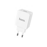 Зарядное устр-во USB Hoco C34A Platinum intelligent QC3.0 (EU) (1USB, 2.4A) white