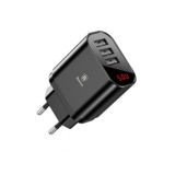 Зарядное устр-во Baseus Mirror Lake intelligent display (3USB, 3.4A) black