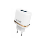 Зарядное устр-во USB 220В Ldnio DL-AC52 c Lightning USB (EU) (2USB, 2.4A) white