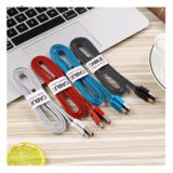 Кабель USB 2.0 Micro - 1.0 м REDDAX RDX-380, БЕЛЫЙ, плоский, тканевая оплетка, метал штекер, коробка