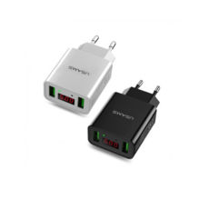  - USB 220 Usams US-CC040 Led display travel charger-EU (2USB, 2.2A) white