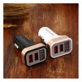 Автомобильное зарядное REDDAX RDX-105, + micro USB cable, БЕЛЫЙ, 2-USB PORT, LED, (гар. 12 мес.)