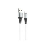 Кабель USB 2.0 Micro - 1.0 м Hoco U46 Tricyclic silicone MicroUSB silver