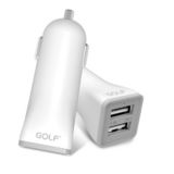 Автомобильное зарядное устр-во USB Golf GF-C2 (2USB,2.1А) white