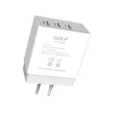 Зарядное устр-во USB 220В Golf GF-U3 (3USB, 3.4A) (EU) white