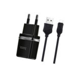 Зарядное устр-во USB 220В Hoco C12 с Micro USB (2USB, 2.4А) black