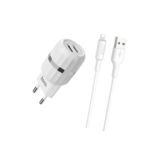 Зарядний пристрій USB 220В Hoco C41A Wisdom EU (2USB 2.4A) white