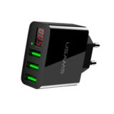Зарядное устройство Usams US-CC035 LED Display EU (3USB, 2.4A) black