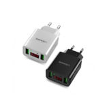 Зарядное устр-во USB 220В Usams US-CC040 Led display travel charger-EU (2USB, 2.2A) black