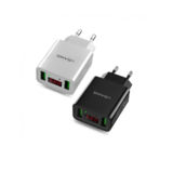 Зарядное устр-во USB 220В Usams US-CC040 Led display travel charger-EU (2USB, 2.2A) white