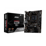 Мат.плата MSI AM4 A320M PRO-E 2DDR4/VGA/DVI/1*PCIex16/2*PCIex1/4 USB 3.1/ PS/2 mATX