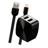 Зарядное устр-во USB 220В Remax RP-U215 c lightning (2USB/2.4A) black