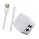 Зарядное устр-во Remax RP-U215 c Type-C (2USB/2.4A) white
