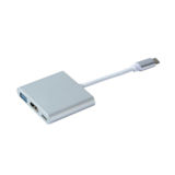 Адаптер Dynamode USB3.1 Type-C to 1хHDMI, 1хUSB 3.0, 1хUSB Type-C Female, разреш. до 4K 3840x2160 (30Hz, скорость до 5 Гбит/сек, быстрая зарядка PD 2.0 (5В 1,2А), заряж. ноут через порт Type-C female)