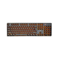  K100 Steampunk Retro Keycap USB Wired Backlit Gaming Keyboard (Black+Orange)   