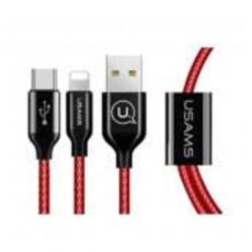  USB 2.0 Lightning - 1.2  Usams braided data cable US-SJ208 U4 1.2m Lightning red