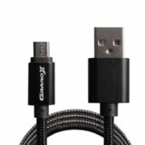 Кабель USB 2.0 Micro - 1.0 м Grand-X FM-07 3A, Black защита-оплетка.Упаковка-гифтбокс с окном